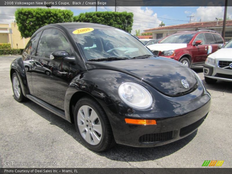 Black / Cream Beige 2008 Volkswagen New Beetle S Coupe