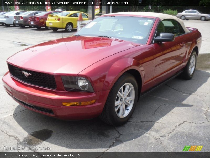 Redfire Metallic / Medium Parchment 2007 Ford Mustang V6 Deluxe Convertible