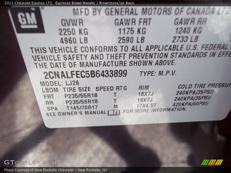 Espresso Brown Metallic / Brownstone/Jet Black 2011 Chevrolet Equinox LTZ