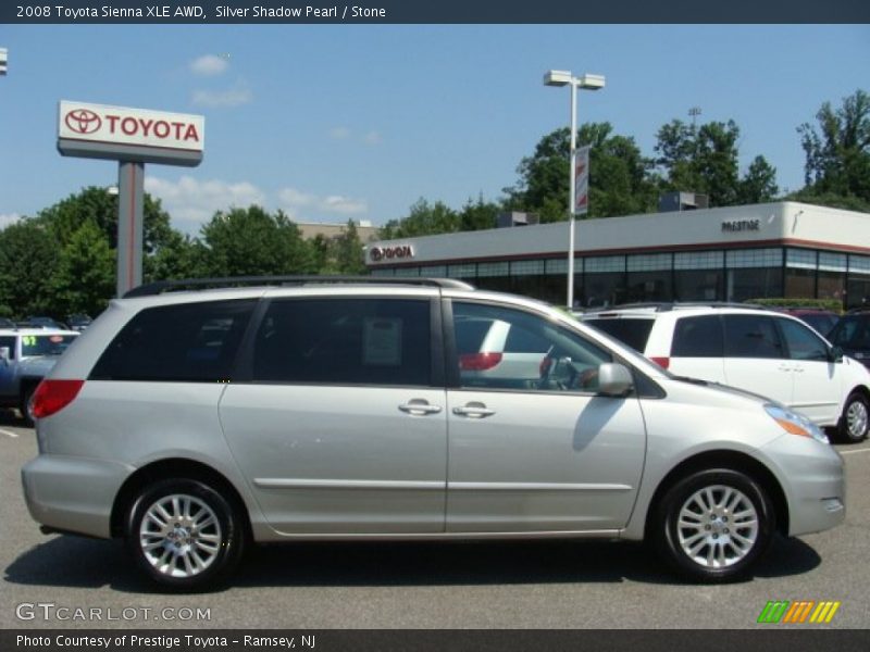 Silver Shadow Pearl / Stone 2008 Toyota Sienna XLE AWD