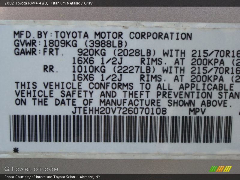 Titanium Metallic / Gray 2002 Toyota RAV4 4WD