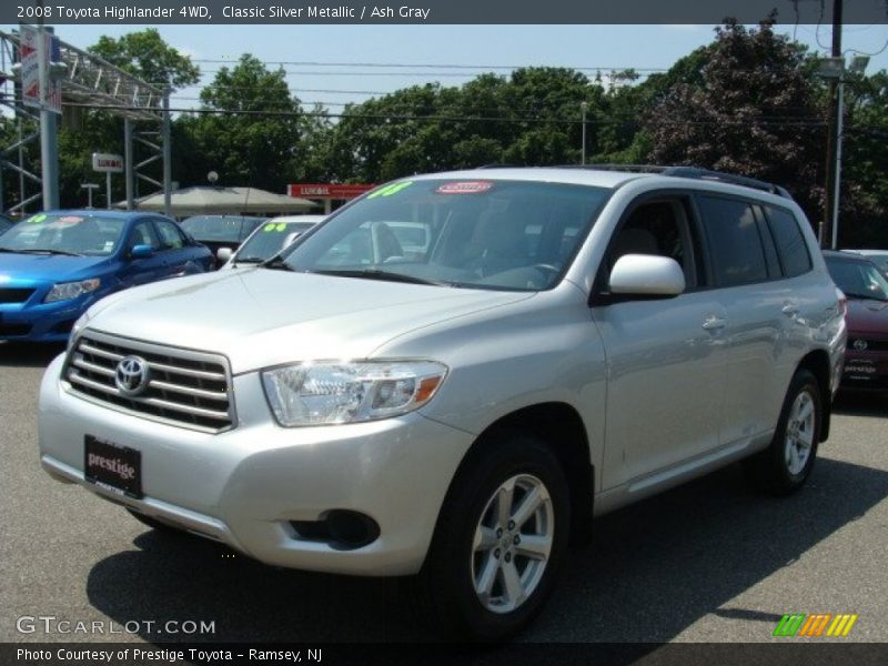Classic Silver Metallic / Ash Gray 2008 Toyota Highlander 4WD