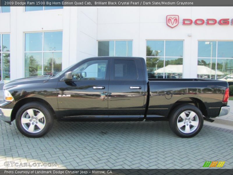 Brilliant Black Crystal Pearl / Dark Slate/Medium Graystone 2009 Dodge Ram 1500 Big Horn Edition Quad Cab