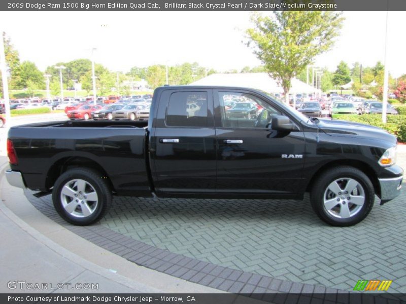Brilliant Black Crystal Pearl / Dark Slate/Medium Graystone 2009 Dodge Ram 1500 Big Horn Edition Quad Cab