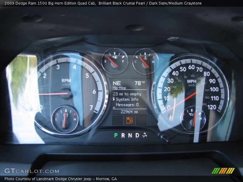 Brilliant Black Crystal Pearl / Dark Slate/Medium Graystone 2009 Dodge Ram 1500 Big Horn Edition Quad Cab