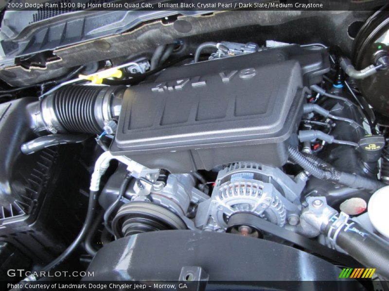 Brilliant Black Crystal Pearl / Dark Slate/Medium Graystone 2009 Dodge Ram 1500 Big Horn Edition Quad Cab