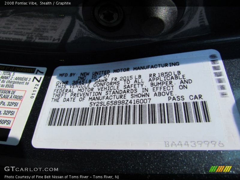 Stealth / Graphite 2008 Pontiac Vibe