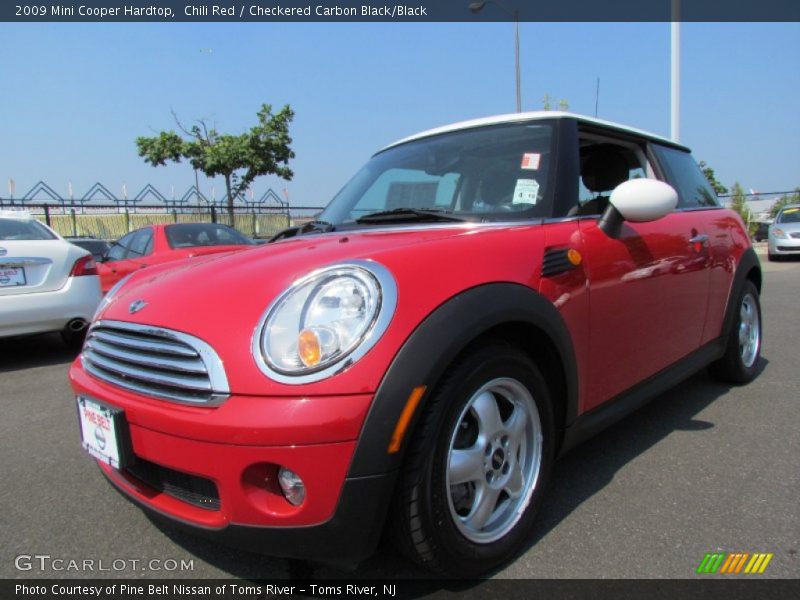 Chili Red / Checkered Carbon Black/Black 2009 Mini Cooper Hardtop