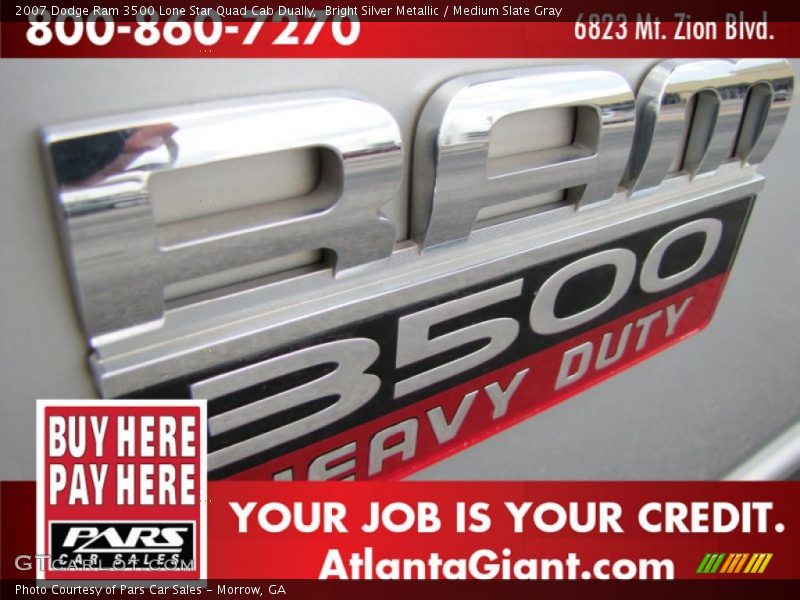 Bright Silver Metallic / Medium Slate Gray 2007 Dodge Ram 3500 Lone Star Quad Cab Dually