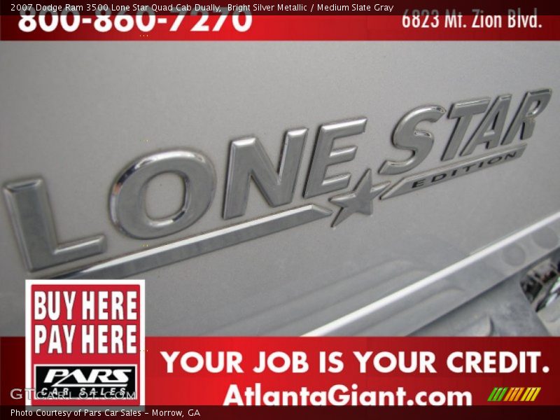 Bright Silver Metallic / Medium Slate Gray 2007 Dodge Ram 3500 Lone Star Quad Cab Dually