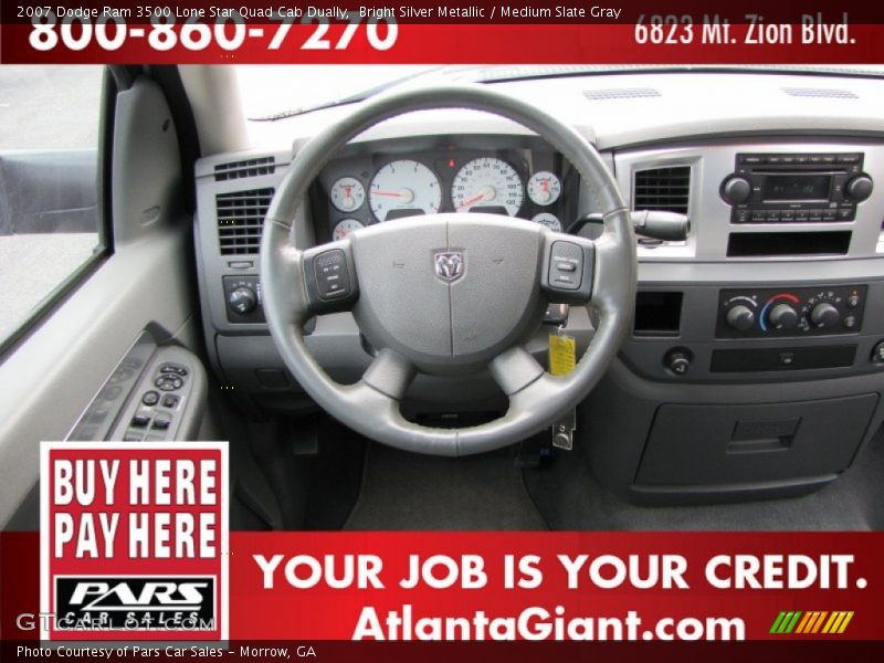 Bright Silver Metallic / Medium Slate Gray 2007 Dodge Ram 3500 Lone Star Quad Cab Dually