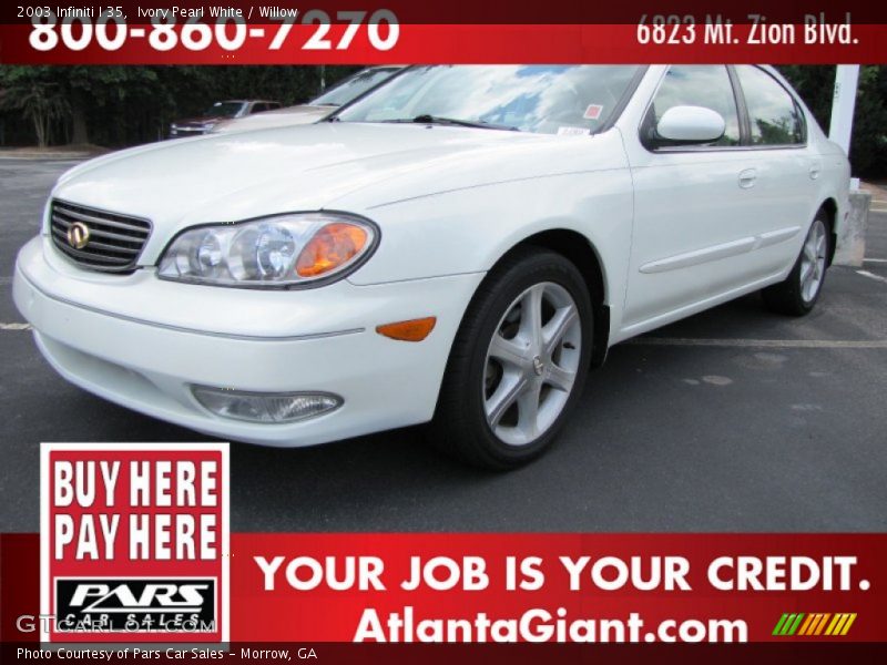 Ivory Pearl White / Willow 2003 Infiniti I 35