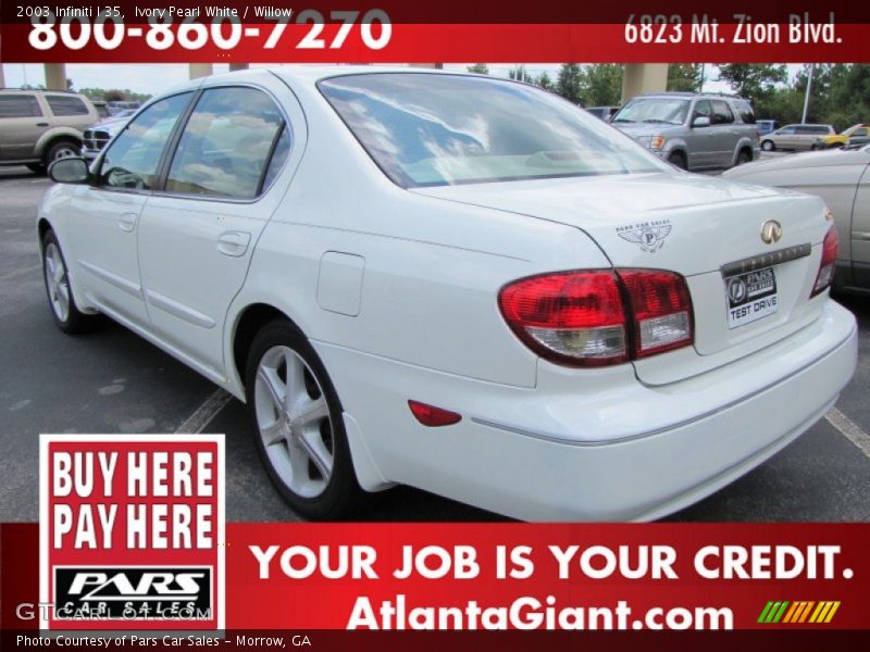 Ivory Pearl White / Willow 2003 Infiniti I 35