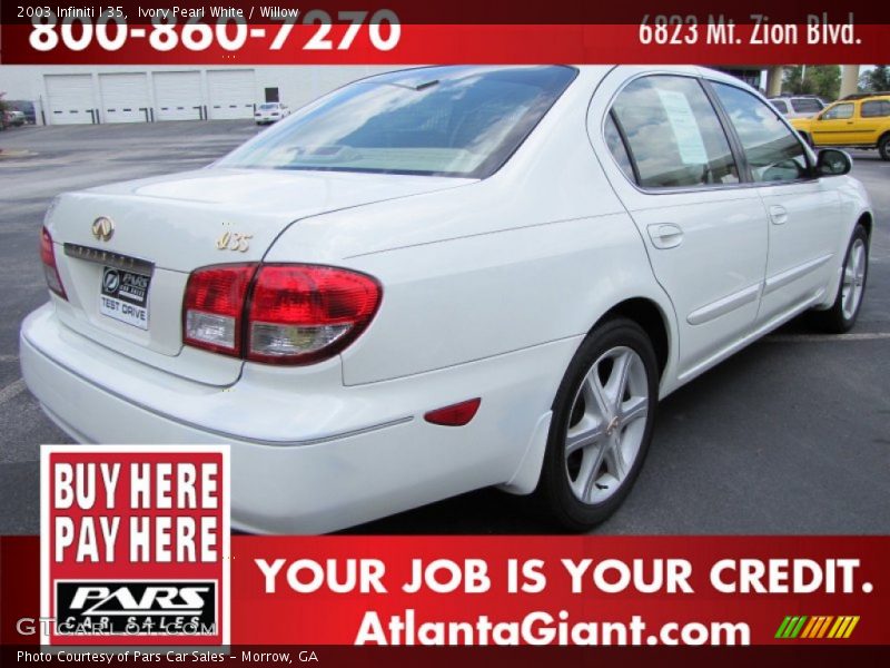 Ivory Pearl White / Willow 2003 Infiniti I 35
