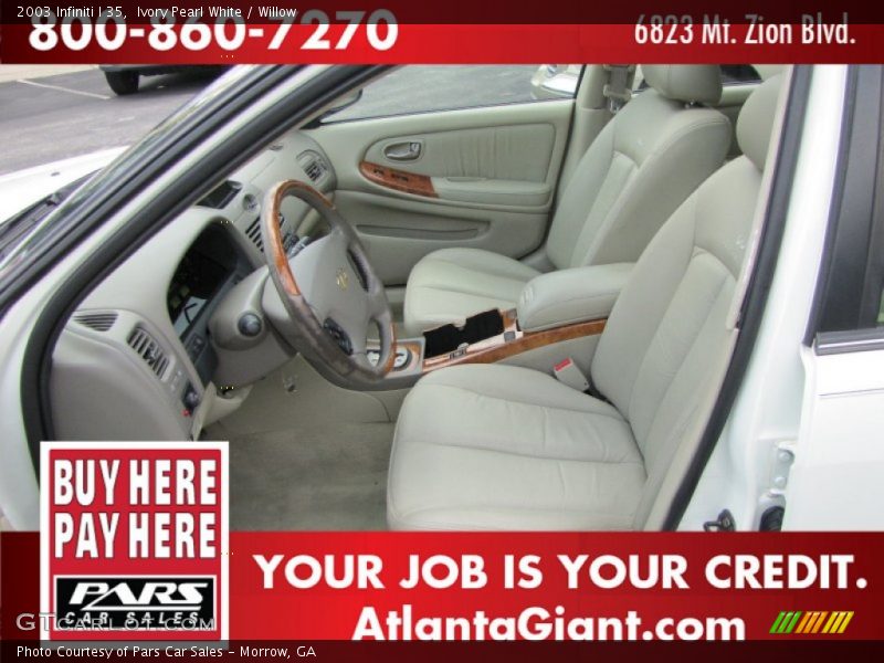 Ivory Pearl White / Willow 2003 Infiniti I 35