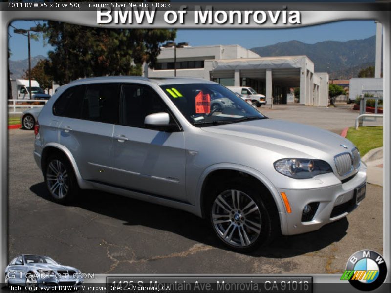 Titanium Silver Metallic / Black 2011 BMW X5 xDrive 50i