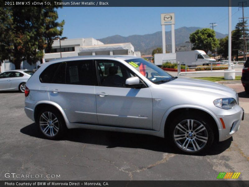 Titanium Silver Metallic / Black 2011 BMW X5 xDrive 50i