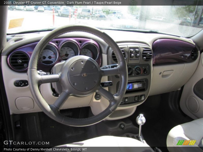 Dark Plum Pearl / Taupe/Pearl Beige 2005 Chrysler PT Cruiser GT Convertible