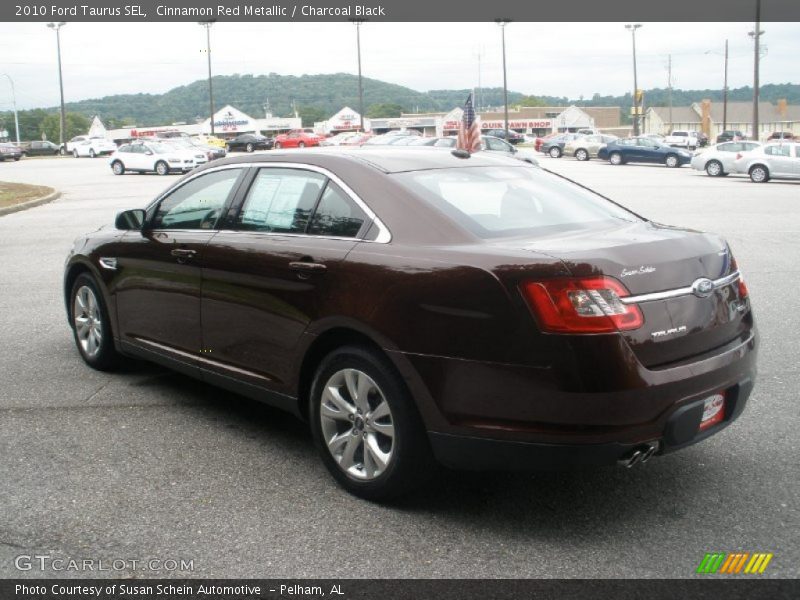 Cinnamon Red Metallic / Charcoal Black 2010 Ford Taurus SEL