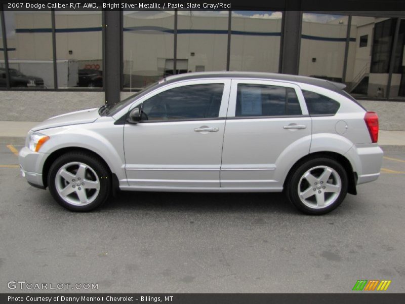 Bright Silver Metallic / Pastel Slate Gray/Red 2007 Dodge Caliber R/T AWD
