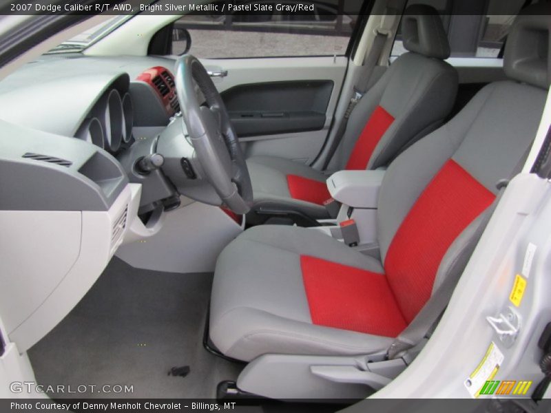 Bright Silver Metallic / Pastel Slate Gray/Red 2007 Dodge Caliber R/T AWD