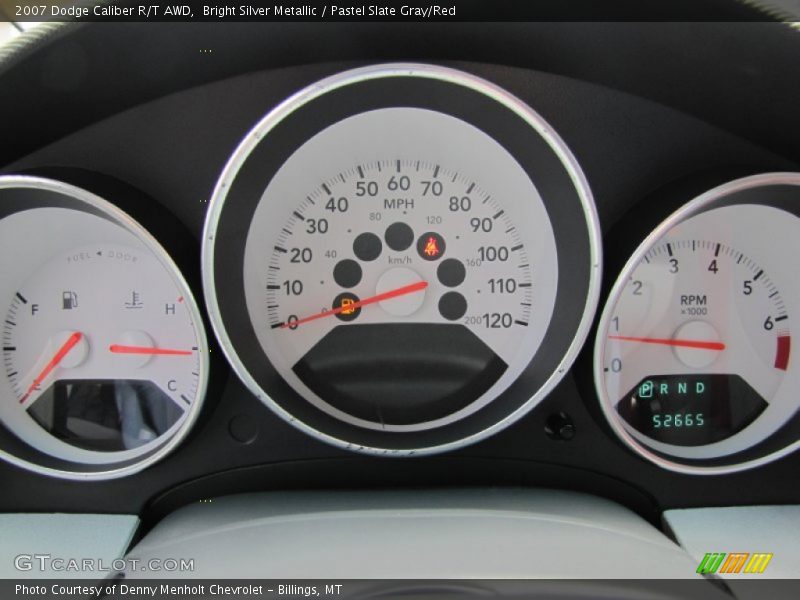 Bright Silver Metallic / Pastel Slate Gray/Red 2007 Dodge Caliber R/T AWD