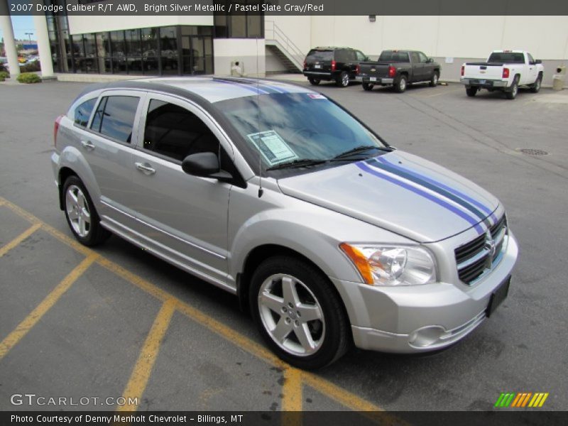 Bright Silver Metallic / Pastel Slate Gray/Red 2007 Dodge Caliber R/T AWD