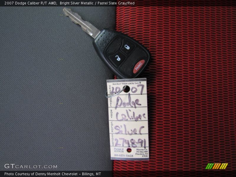 Bright Silver Metallic / Pastel Slate Gray/Red 2007 Dodge Caliber R/T AWD