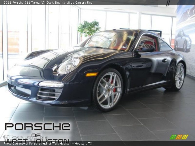 Dark Blue Metallic / Carrera Red 2011 Porsche 911 Targa 4S