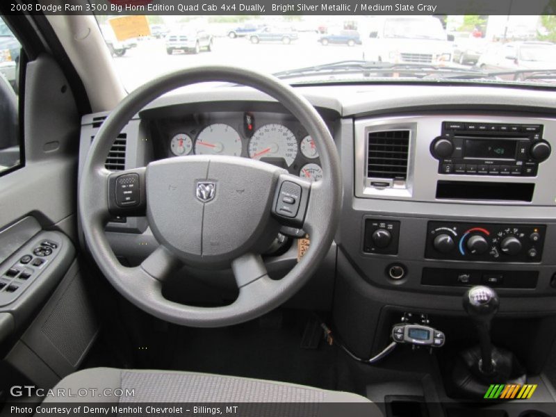 Bright Silver Metallic / Medium Slate Gray 2008 Dodge Ram 3500 Big Horn Edition Quad Cab 4x4 Dually