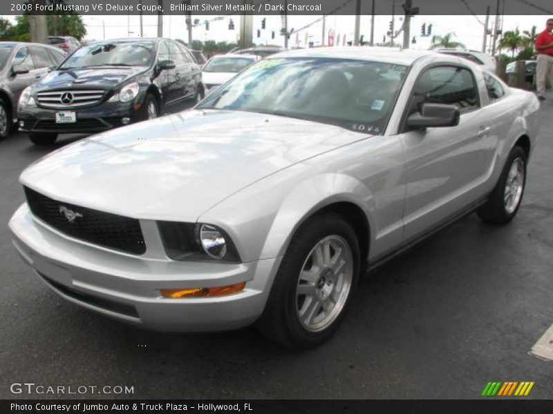 Brilliant Silver Metallic / Dark Charcoal 2008 Ford Mustang V6 Deluxe Coupe