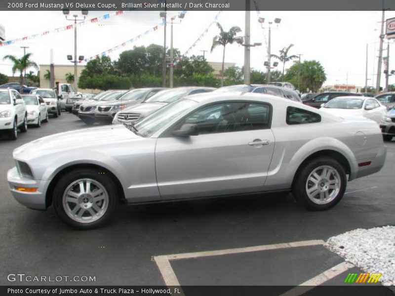Brilliant Silver Metallic / Dark Charcoal 2008 Ford Mustang V6 Deluxe Coupe