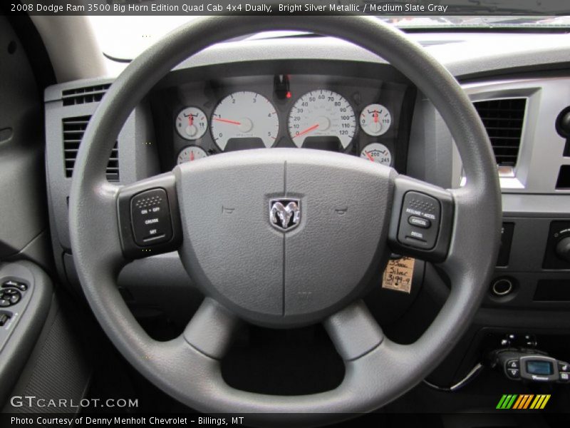 Bright Silver Metallic / Medium Slate Gray 2008 Dodge Ram 3500 Big Horn Edition Quad Cab 4x4 Dually