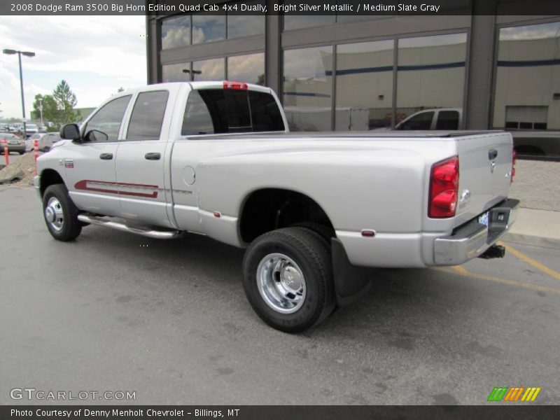 Bright Silver Metallic / Medium Slate Gray 2008 Dodge Ram 3500 Big Horn Edition Quad Cab 4x4 Dually