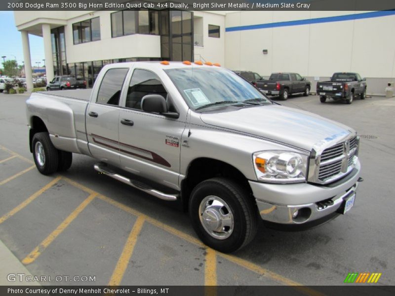 Bright Silver Metallic / Medium Slate Gray 2008 Dodge Ram 3500 Big Horn Edition Quad Cab 4x4 Dually