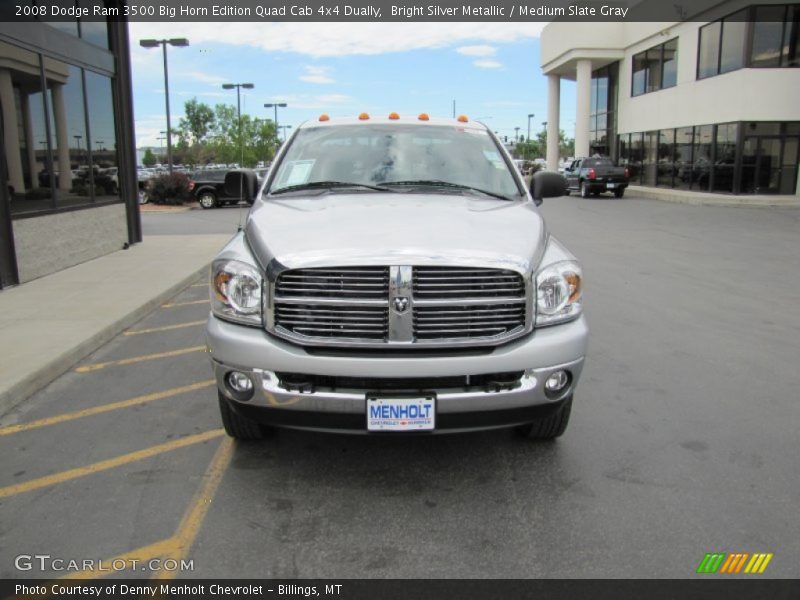 Bright Silver Metallic / Medium Slate Gray 2008 Dodge Ram 3500 Big Horn Edition Quad Cab 4x4 Dually