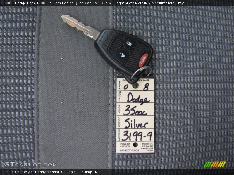 Bright Silver Metallic / Medium Slate Gray 2008 Dodge Ram 3500 Big Horn Edition Quad Cab 4x4 Dually