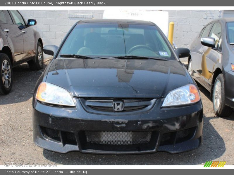 Nighthawk Black Pearl / Black 2001 Honda Civic LX Coupe