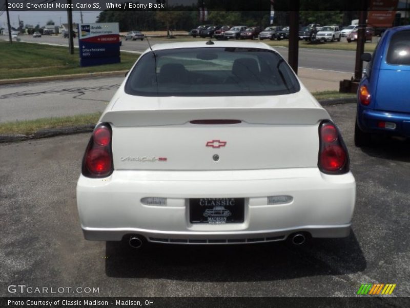 White / Ebony Black 2003 Chevrolet Monte Carlo SS