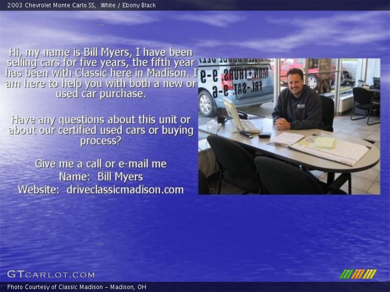 White / Ebony Black 2003 Chevrolet Monte Carlo SS