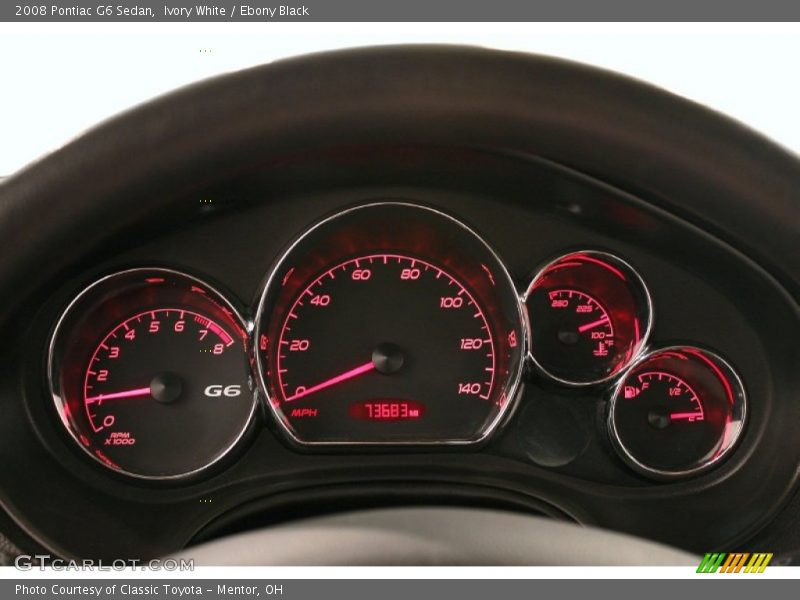 Ivory White / Ebony Black 2008 Pontiac G6 Sedan