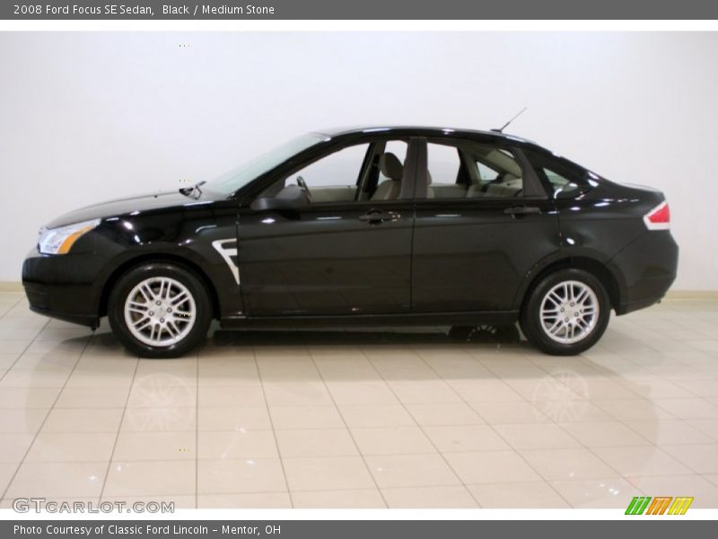 Black / Medium Stone 2008 Ford Focus SE Sedan