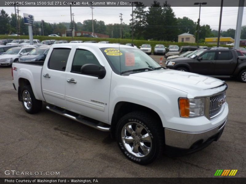 Summit White / Ebony 2009 GMC Sierra 1500 SLE Z71 Crew Cab 4x4