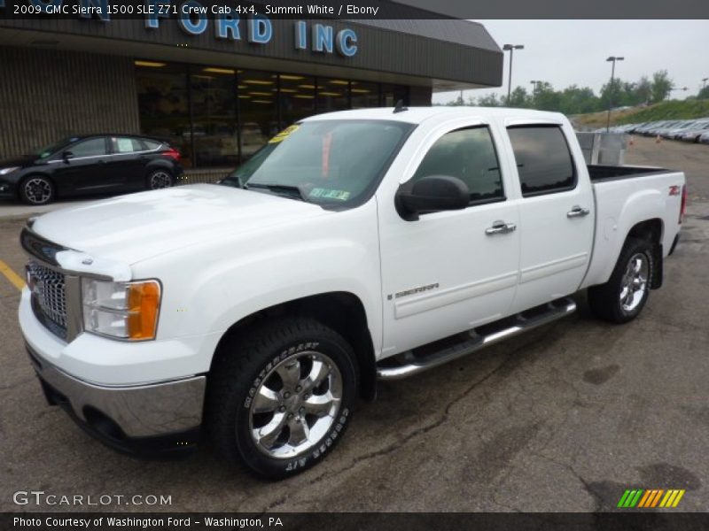 Summit White / Ebony 2009 GMC Sierra 1500 SLE Z71 Crew Cab 4x4