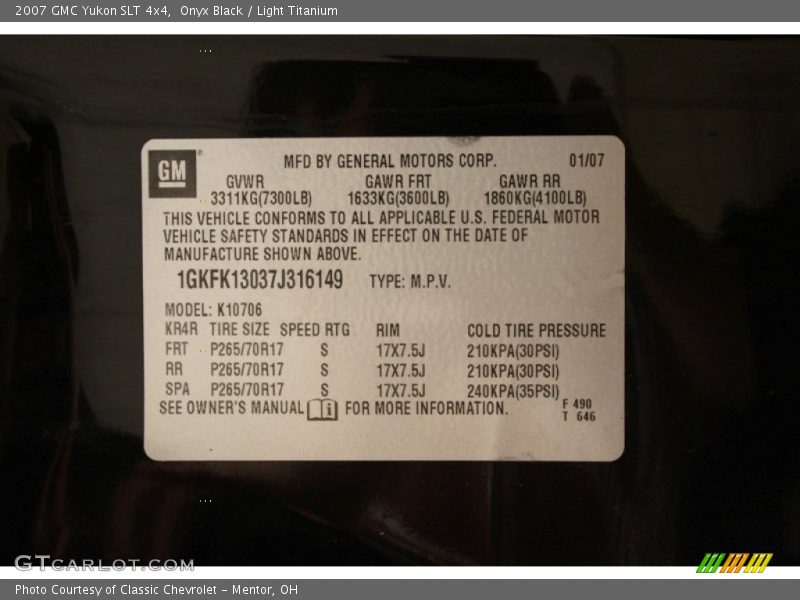 Onyx Black / Light Titanium 2007 GMC Yukon SLT 4x4