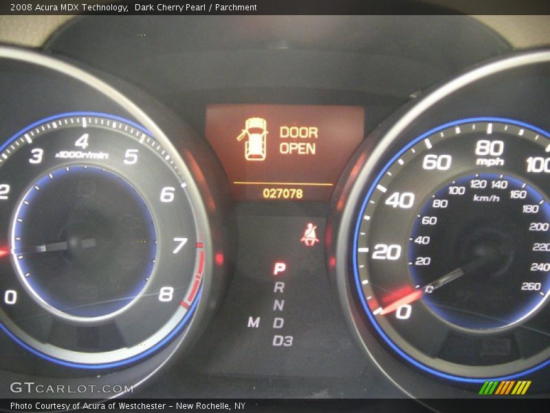 Dark Cherry Pearl / Parchment 2008 Acura MDX Technology