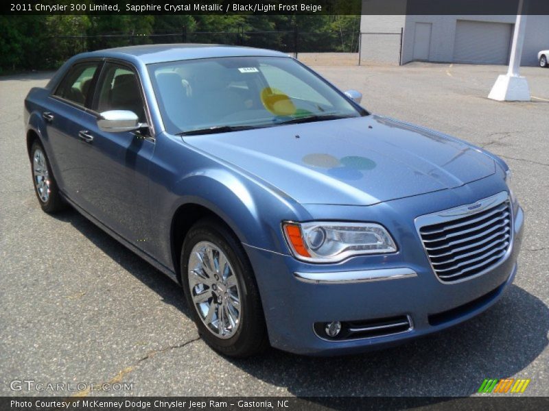 Sapphire Crystal Metallic / Black/Light Frost Beige 2011 Chrysler 300 Limited