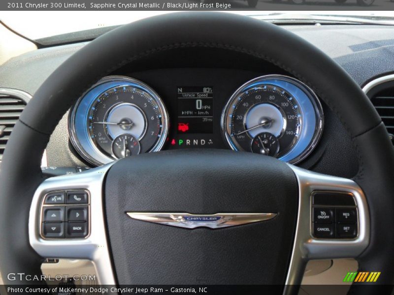 Sapphire Crystal Metallic / Black/Light Frost Beige 2011 Chrysler 300 Limited