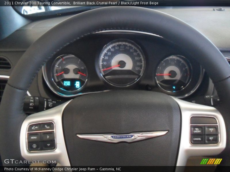 Brilliant Black Crystal Pearl / Black/Light Frost Beige 2011 Chrysler 200 Touring Convertible
