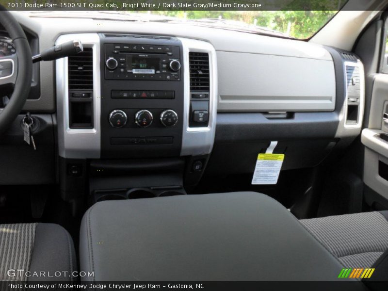 Bright White / Dark Slate Gray/Medium Graystone 2011 Dodge Ram 1500 SLT Quad Cab